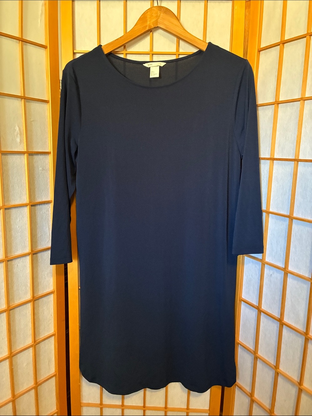 H&M Navy Long-Sleeve Shift Dress
